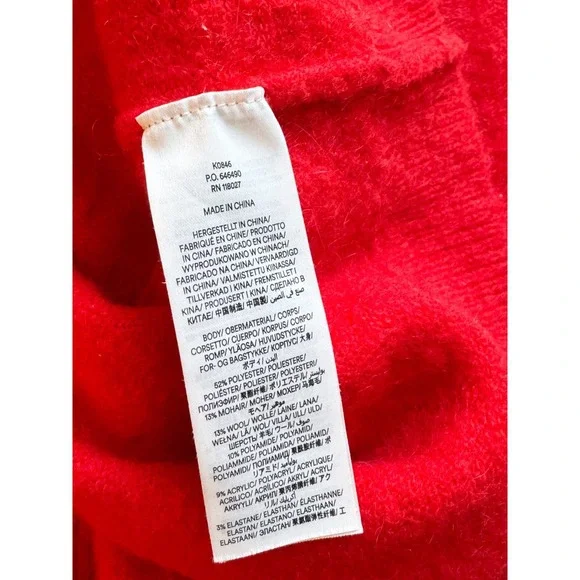 Boden Red Fluffy Bow Back Jumper Sweater Velvet Tie Women's Size XS - Picture 12 of 14